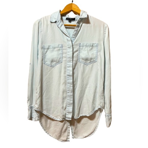 ⚫️ Velvet Heart Chambray Button Down Tuxedo Style - Picture 4 of 12